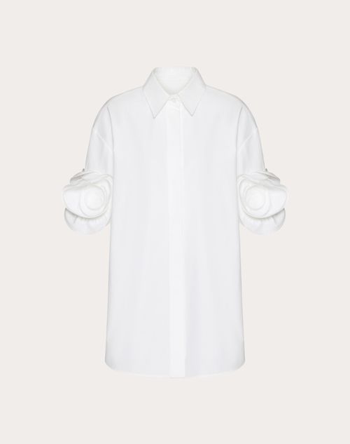 Valentino - Compact Popeline Blouse - White - Woman - Shirts & Tops