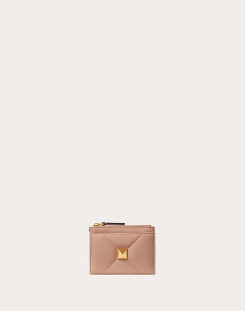 Valentino Garavani - Roman Stud Nappa Leather Coin Purse With Zip - Rose Cannelle - Woman - Wallets And Small Leather Goods