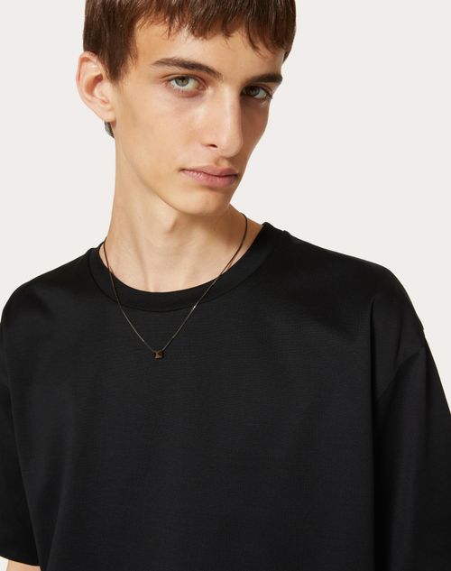 Metal Rockstud Necklace for Man in Lead | Valentino US