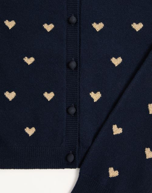 Valentino - Wool Cardigan - Navy/gold - Woman - Knitwear