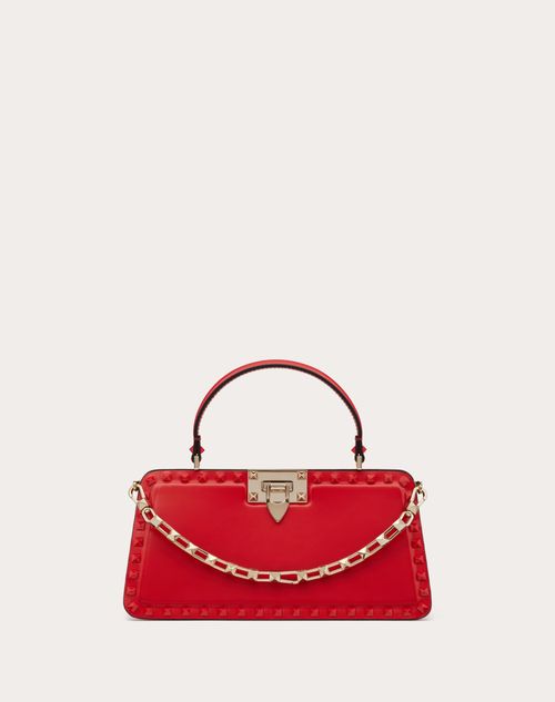 Valentino Garavani - Sac À Main Rockstud En Cuir De Veau - Rouge Pur - Femme - Sacs À Main