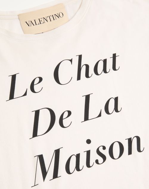 Valentino - Valentino Cotton T-shirt With Le Chat De La Maison Icon Muse Anti Hero Print - Ivory - Man - T-shirts And Sweatshirts
