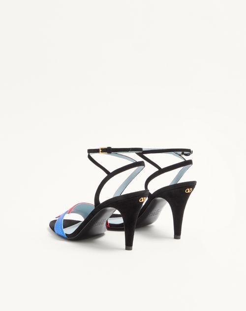 Valentino Garavani - Foliefoliage Suede Sandal 85mm - Black - Woman - Sandals