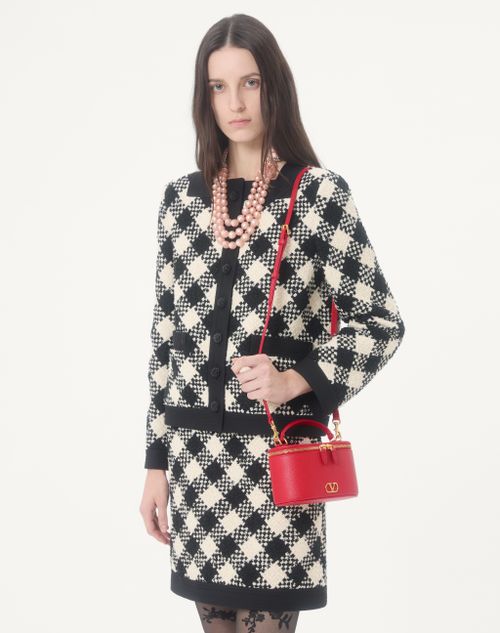 Valentino Garavani - Vlogo Signature Mini Vanity Bag In Grainy Calfskin - Rouge Pur - Woman - Clutches