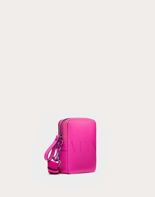 Valentino Garavani - Small Vltn Leather Crossbody Bag - Pink Pp - Man - Cross Body Bags