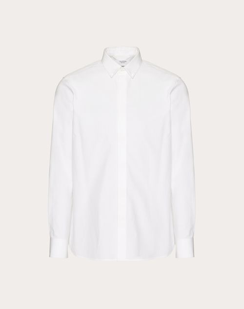 Valentino - Cotton Shirt With Rockstud Untitled Studs - White - Man - Apparel