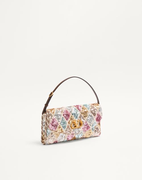 Valentino Garavani - 
valentino Garavani Vain Soft Small Shoulder Bag With Rhombelle Embroidery. - Multicolor - Woman - Clutches