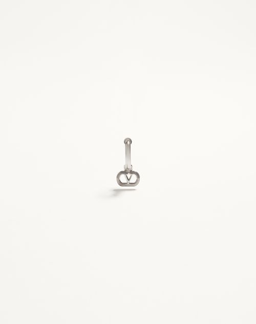 Valentino Garavani - Valentino Garavani Ovalette Mono Earring In Metal - Transparent - Man - Jewellery