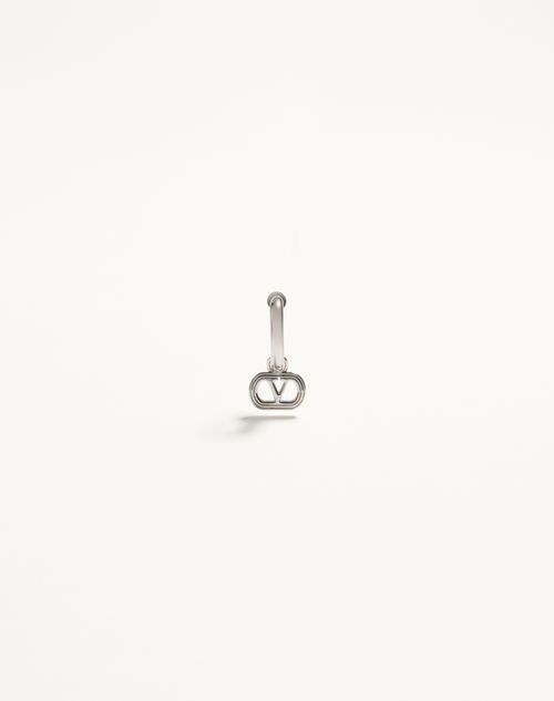 Valentino Garavani - Valentino Ovalette Mono Earring In Metal - Transparent - Man - Jewelry