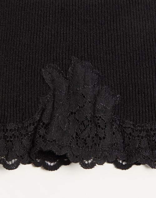 Valentino Garavani - Vlogo Signature Cashmere And Lace Headband - Black - Woman - Hats And Gloves