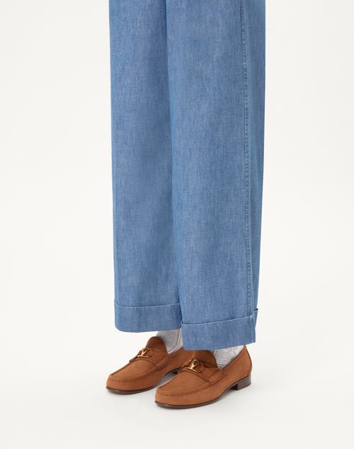 Valentino Garavani - Vlogo Signature Deerskin Suede Loafer - Tobacco - Man - Shoes