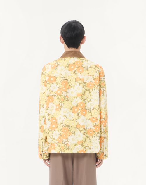 Valentino - Valentino Hemdjacke Aus Baumwolltwill Mit Papier Floral Print - Multicolor - Mann - Jacken Und Winterjacken