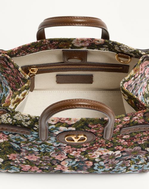 Valentino Garavani - ヴァレンティノ ガラヴァーニ アンティーブ アプレリヴェール ジャカードファブリック スモール トート - マルチカラー/タバコ - ウィメンズ - トート