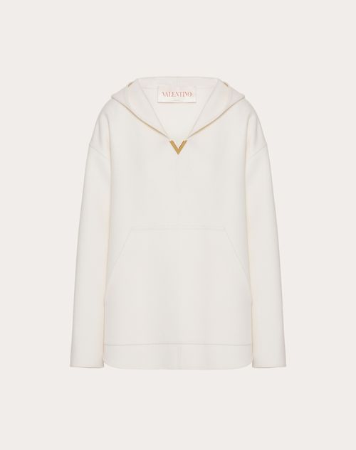 Valentino - Compact Drap Peacoat - Ivory - Woman - Jackets And Blazers