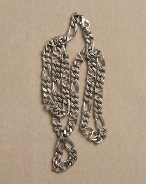 Valentino Garavani - Vlogo Signature Metal Necklace - Palladium - Man - Jewellery