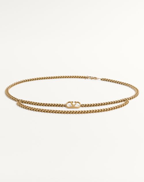 Valentino Garavani - Vlogo Signature Chain Belt - Antique Gold - Woman - Belts