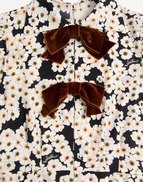 Valentino - Crepe De Chine Dress With Apres L'hiver Primula Print - Black/multicolour - Woman - Dresses