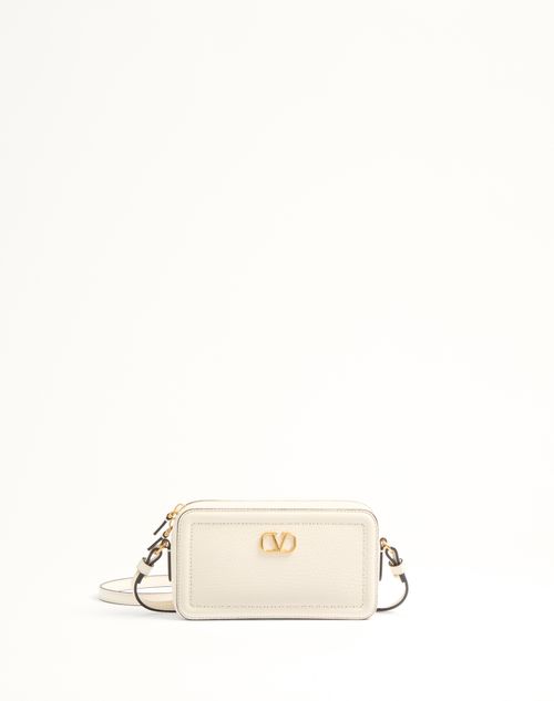 Valentino Garavani - Mini Sac Porté Épaule Valentino Garavani Alltime En Cuir De Veau Grainé - Ivoire - Femme - Valentino Garavani Alltime