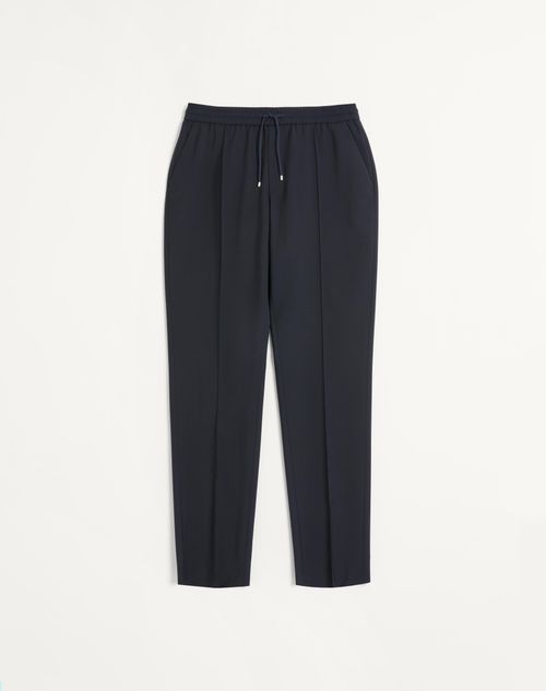 Valentino - Wool Trousers - Dark Blue - Man - Trousers And Shorts