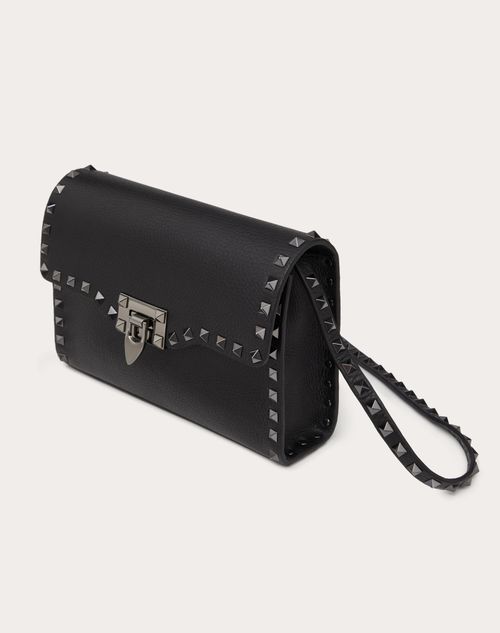 Small Rockstud Grainy Calfskin Crossbody Bag for Woman in Small Rockstud Grainy Calfskin Crossbody Bag for Woman in