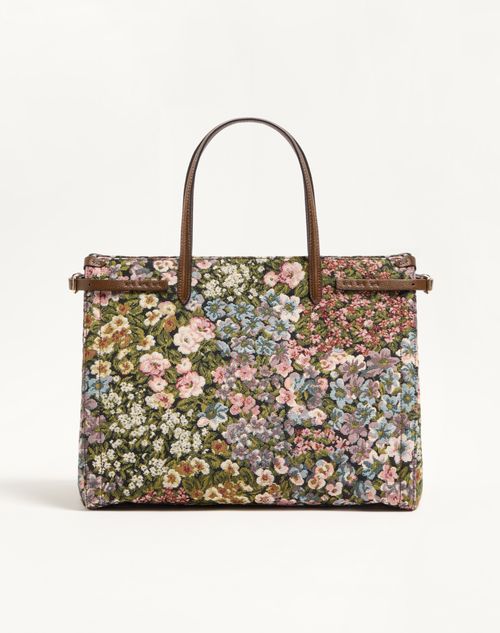 Valentino Garavani - Valentino Garavani Antibes Medium Shopping Bag In Apres L'hiver Jacquard Fabric - Multicolour/tobacco - Woman - Totes