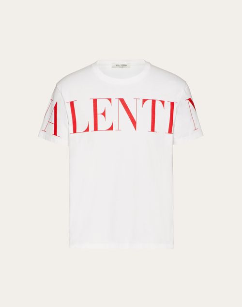 Valentino - ヴァレンティノプリント Tシャツ - ホワイト/レッド - 男性 - Tシャツ/スウェット