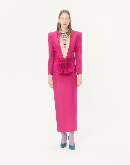 Valentino - Long Taffeta Skirt - Fuchsia - Woman - Skirts