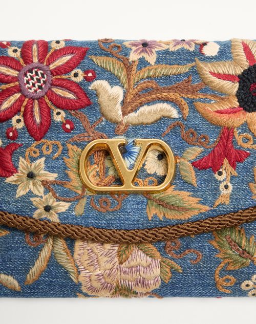 Valentino Garavani - 발렌티노 가라바니 드베인 엠브로이더리 데님 스몰 숄더백 - 데님/멀티컬러 - 여성 - 숄더백