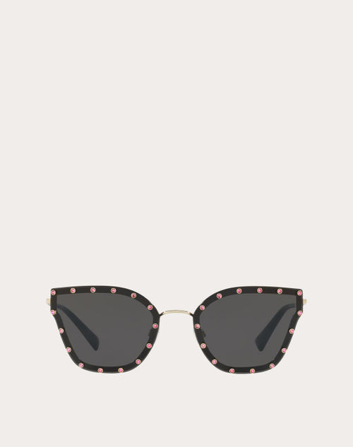 Valentino - Crystal Studded Cat-eye Metal Sunglasses - Grey - Woman - Woman Bags & Accessories Sale