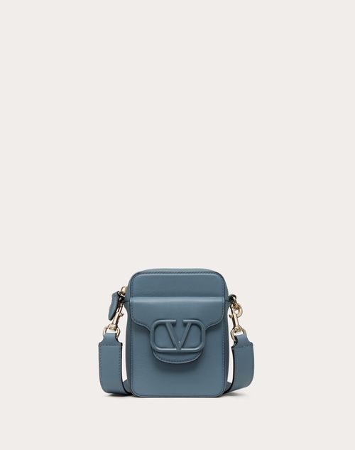 Valentino Garavani - Mini Locò Crossbody Calfskin Bag - Stone - Man - Shoulder Bags