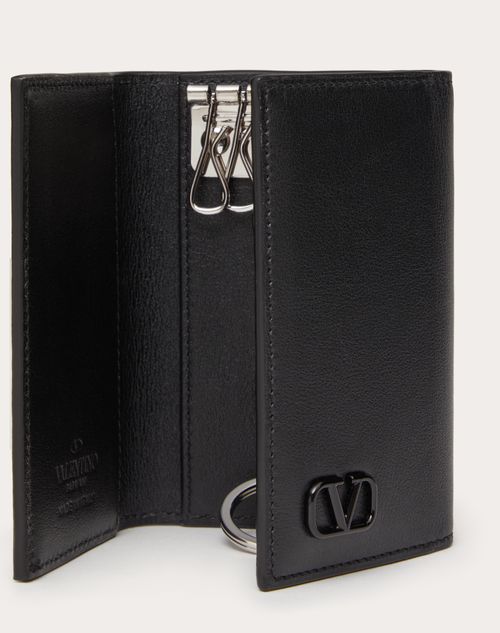 Valentino Garavani - Vlogo Signature Keyring - Black - Man - Wallets And Small Leather Goods