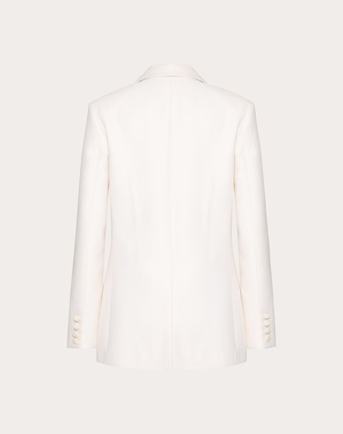 Valentino - 텍스처 울 실크 재킷 - 아이보리 - 여성 - 코트 / 아우터웨어