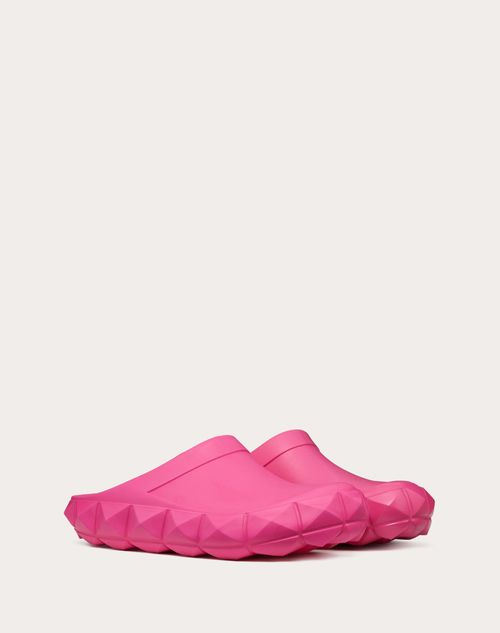 Valentino Garavani - Roman Stud Turtle Rubber Clog - Pink Pp - Man - Sandals