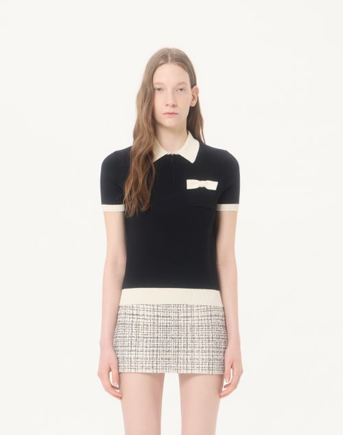 Valentino - Cotton Jumper - Black/latte - Woman - Knitwear