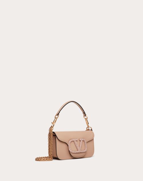 Valentino Garavani - Locò Small Shoulder Bag With Jewel Logo - Poudre - Woman - Mini Bags