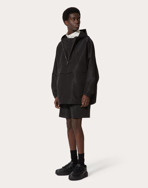 Valentino - Silk Faille Anorak Jacket - Black - Man - Outerwear