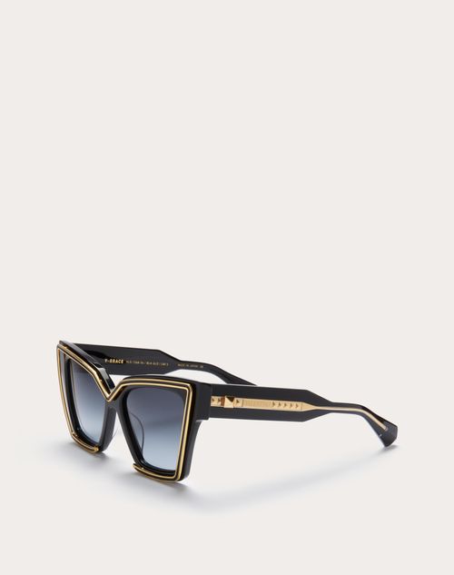 Valentino - „v – Grace“ Oversize Cat-eye-rahmen Aus Acetat Mit Titandetails - Schwarz - Frau - Sonnenbrillen