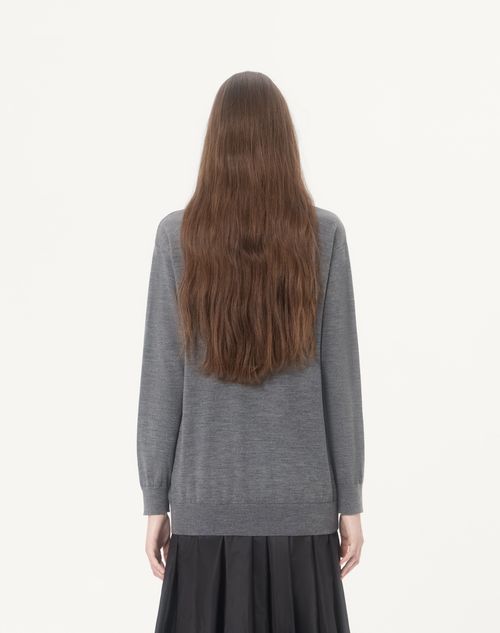Valentino - Wool Sweater With Scarf - Grey - Woman - Knitwear
