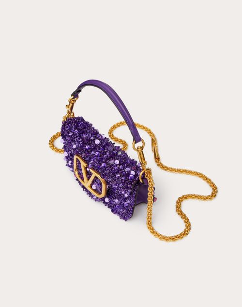 SMALL LOCÒ SHOULDER BAG WITH 3D EMBROIDERY