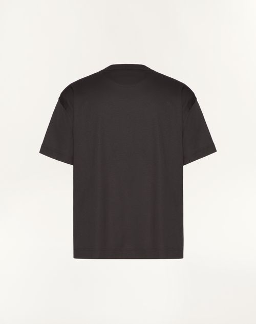 Valentino - Cotton T-shirt With Maison Valentino Tailoring Label - Anthracite - Man - Man Ready To Wear Sale
