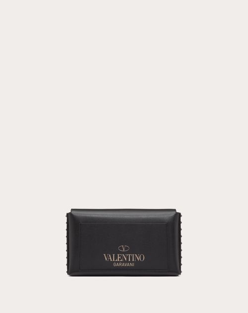 Valentino Garavani Men's Rockstud Grainy Calfskin Crossbody Bag - Black - Messenger