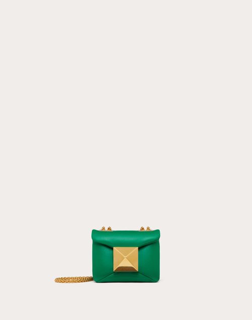 One Stud Nappa Micro Bag With Chain for Woman in Green