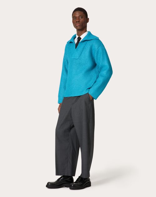 Valentino - Silk Sweater - Sky Blue - Man - Knitwear