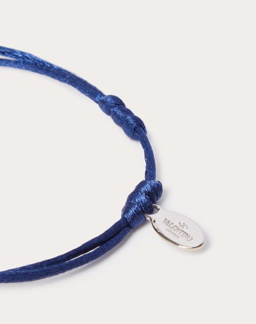 fragment gæld Rust Vlogo Signature Cotton Bracelet for Man in Blue | Valentino US