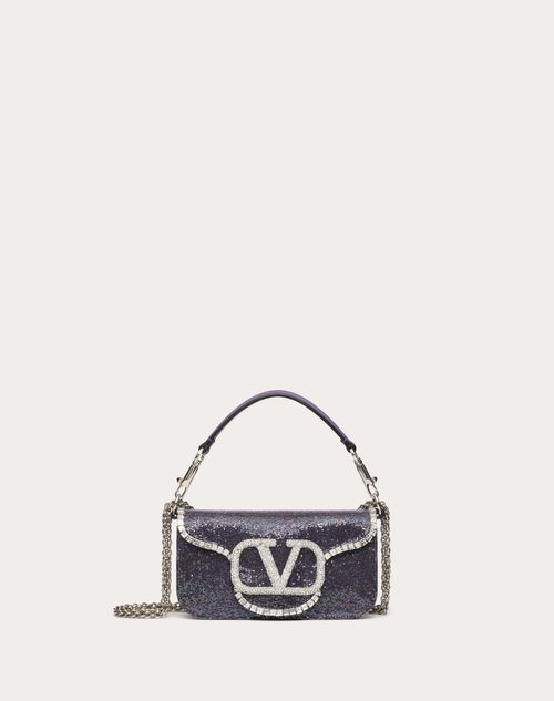 Valentino Garavani - Locò Embroidered Small Shoulder Bag - Lilac/crystal - Woman - Valentino Garavani Loco