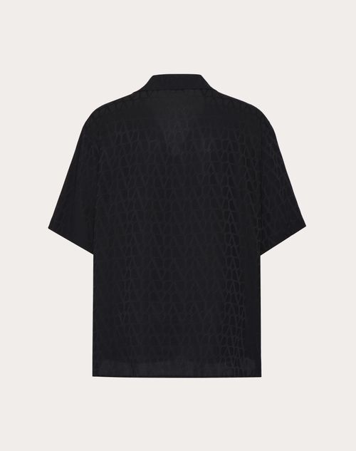 Valentino - Camisa De Bowling De Seda Con Patrón Toile Iconographe - Negro - Hombre - Camisas