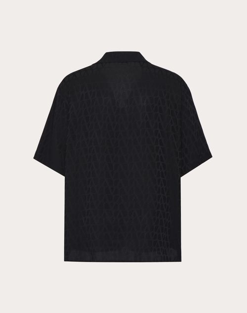 Valentino - Silk Bowling Shirt With Toile Iconographe Pattern - Black - Man - Shelf - Mrtw - Pre Ss24 Toile