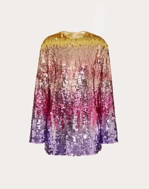 Valentino - Robe Courte Brodée Tulle Illusione - Multicolor - Femme - Robes
