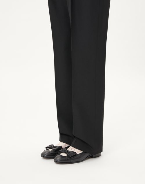 Valentino Garavani - Bowow Kidskin Ballerina - Black - Man - Loafers And Driver