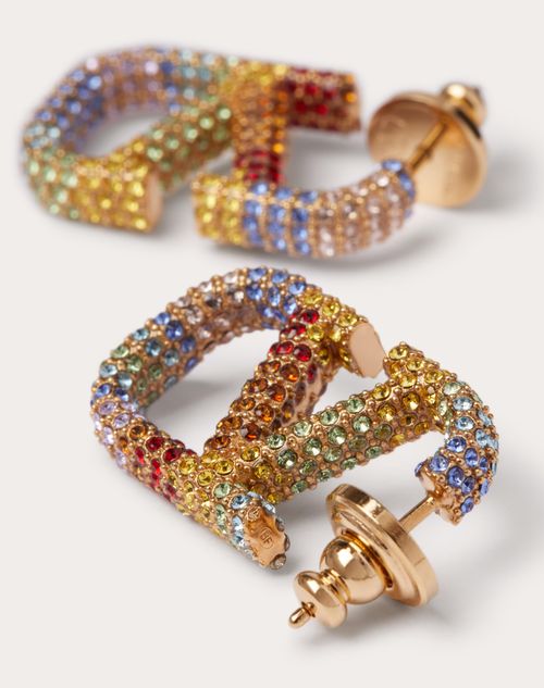 Valentino Garavani - Valentino Garavani Rainbow Metal And Crystal Earrings - Gold/multicolor - Woman - Jewelry